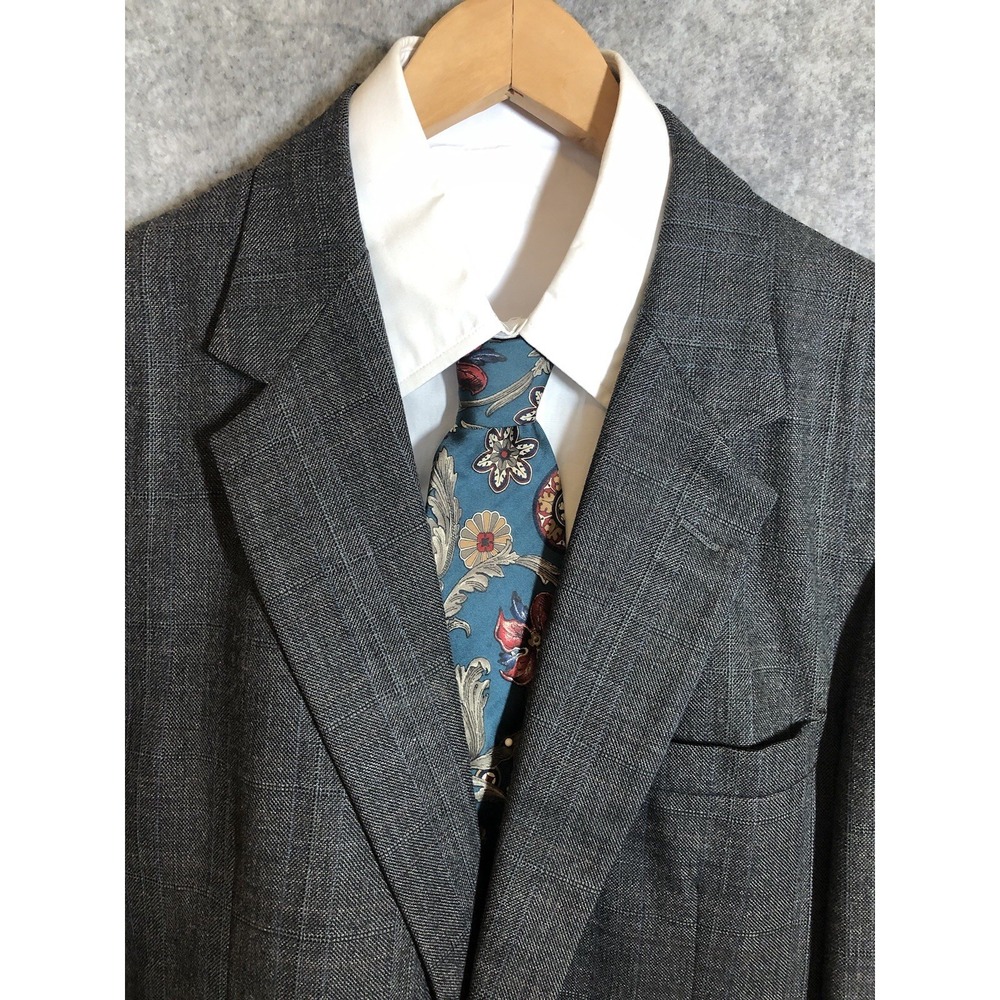 Vintage Bristol County Blazer 44R Tweed 100% Wool Suit Coat Jacket Career USA